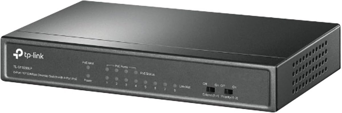 8-Poorts PoE+ Switch met 41W Budget en 8x10 Gigabit Connectiviteit