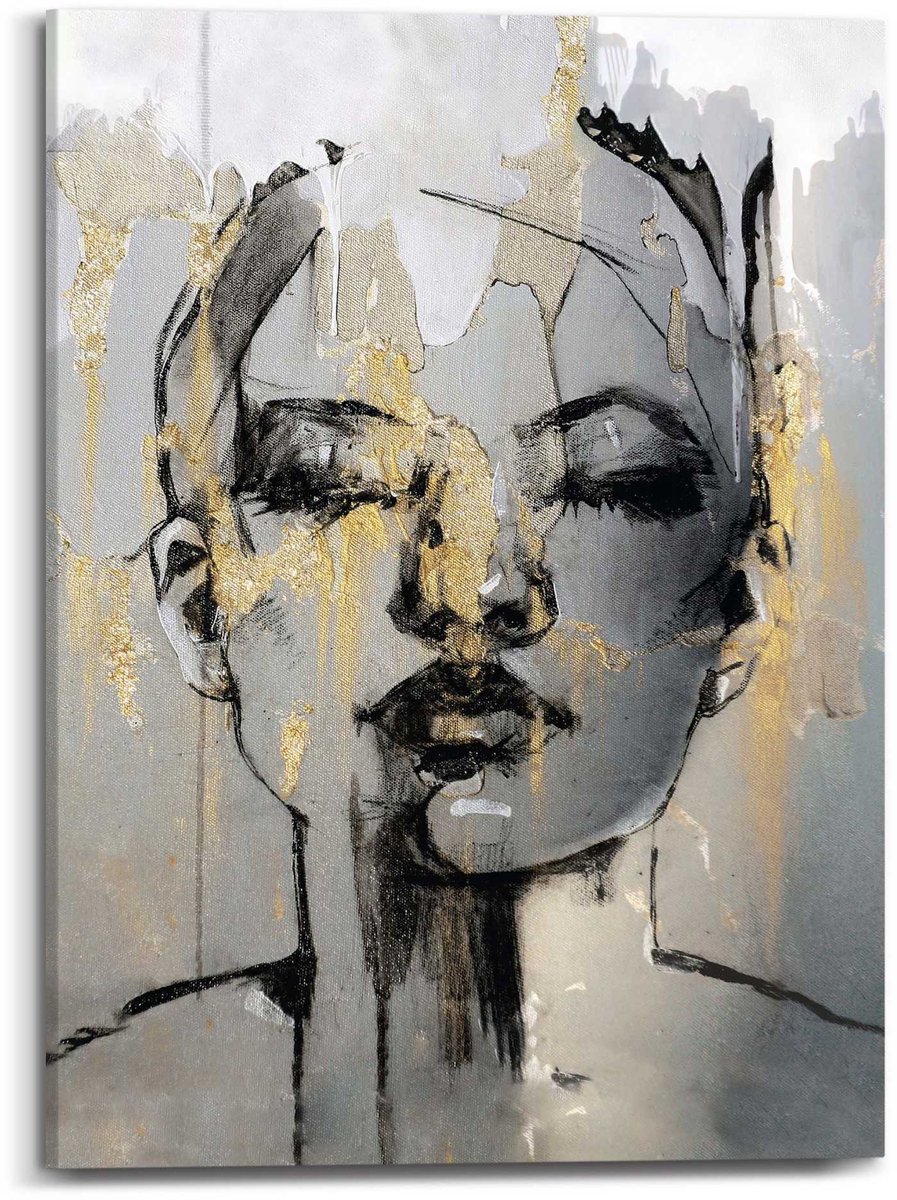 Schilderij Gezicht - 70 x 50 - Canvas - REINDERS