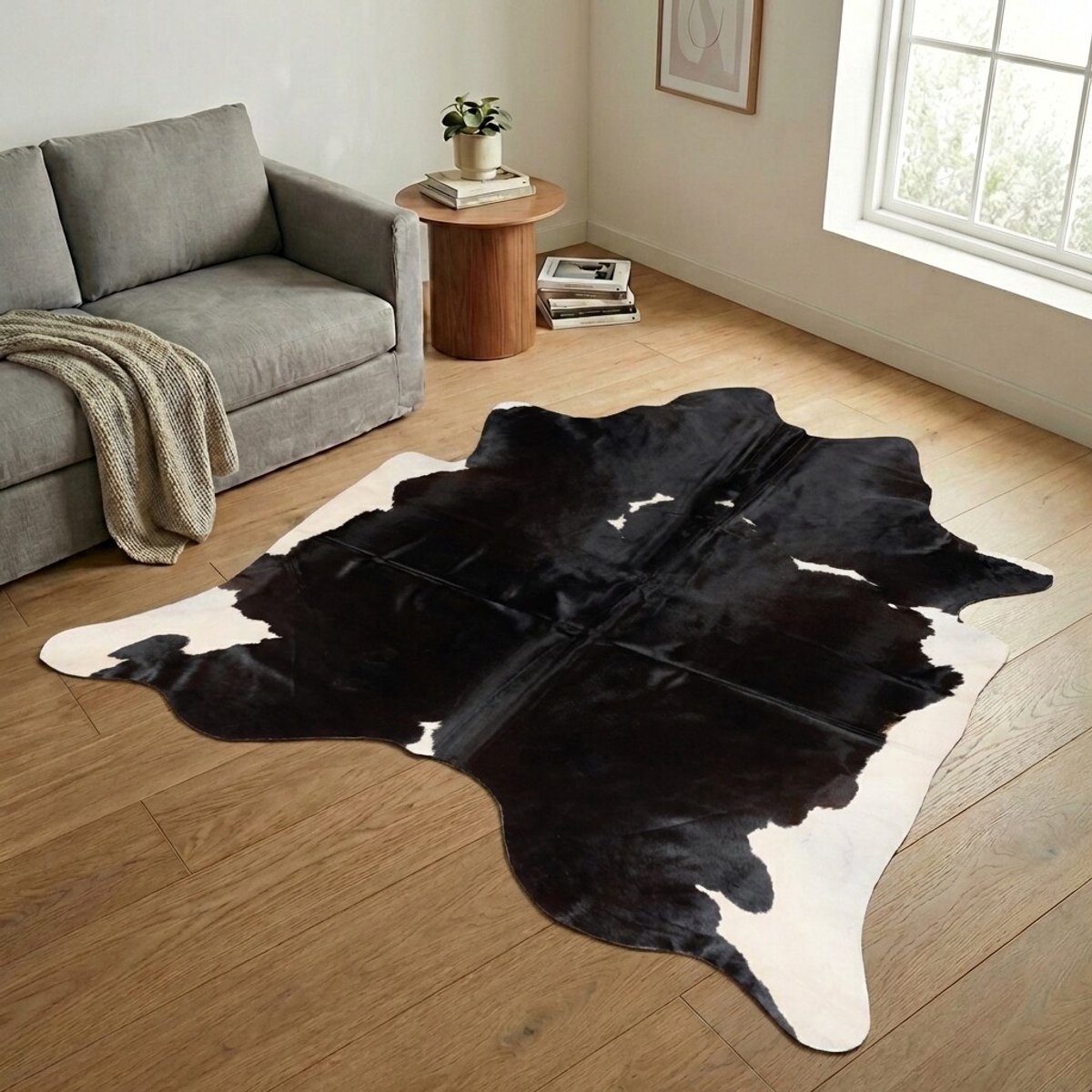 Koeienhuid Vloerkleed XL (Groot) - Zwart-wit - 240 x 209 cm - Koeienkleed / Koeienvel / Dierenvel / Dierenhuid / Koehuid Tapijt