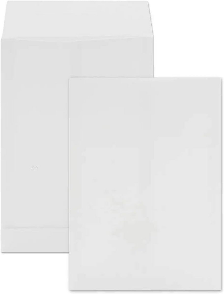 Uitbreidbare Vouwzakken DIN C4 229x324mm Wit - Grote Enveloppen met Staande Bodem