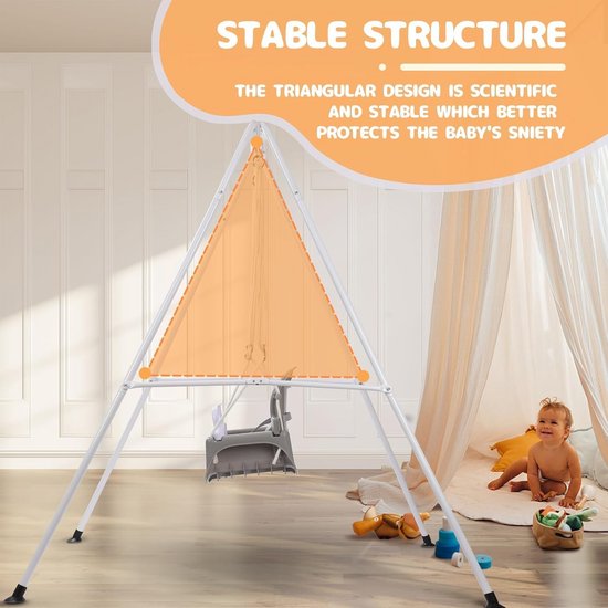 Veilige en veelzijdige 3-in-1 baby schommel met frame voor binnen en buiten — afbeelding 2