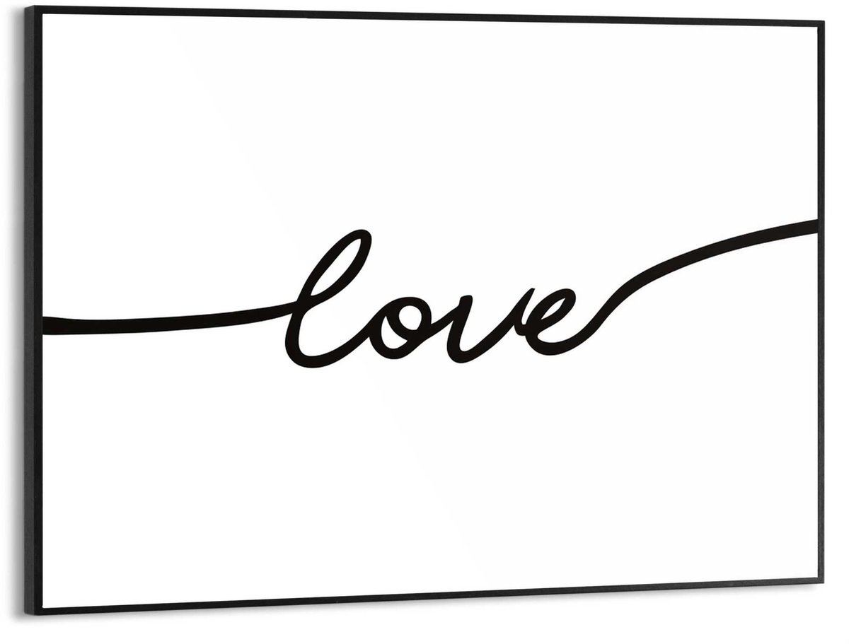 REINDERS Schilderij Love - 30 x 40 - Hout - REINDERS Zwart-Wit Zwart