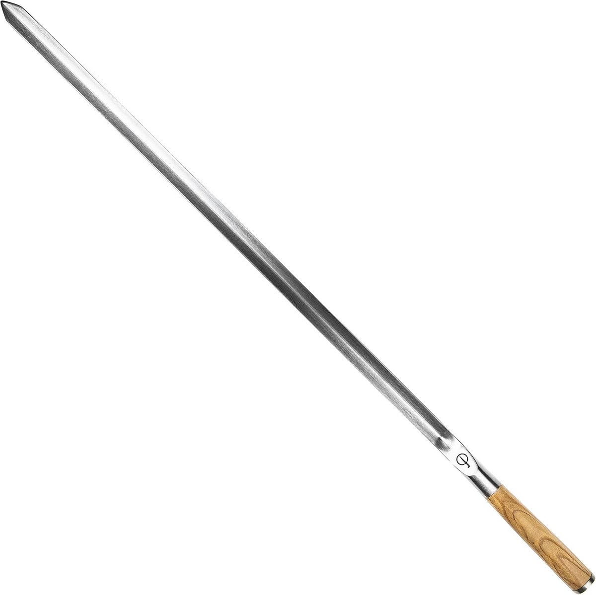 V-vormige spit 70 cm met olijfhout handvat - Stoere barbecue spit voor churrasco