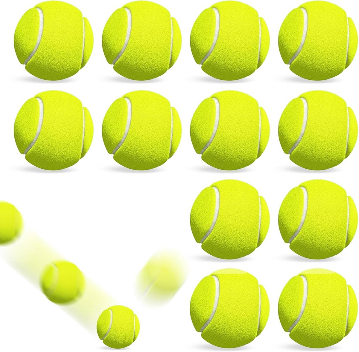 Tennisballen 12 stuks - Recreatieve Tennissen voor Kinderen en Beginners - Geschikt voor Training en Hondenuitlaten
