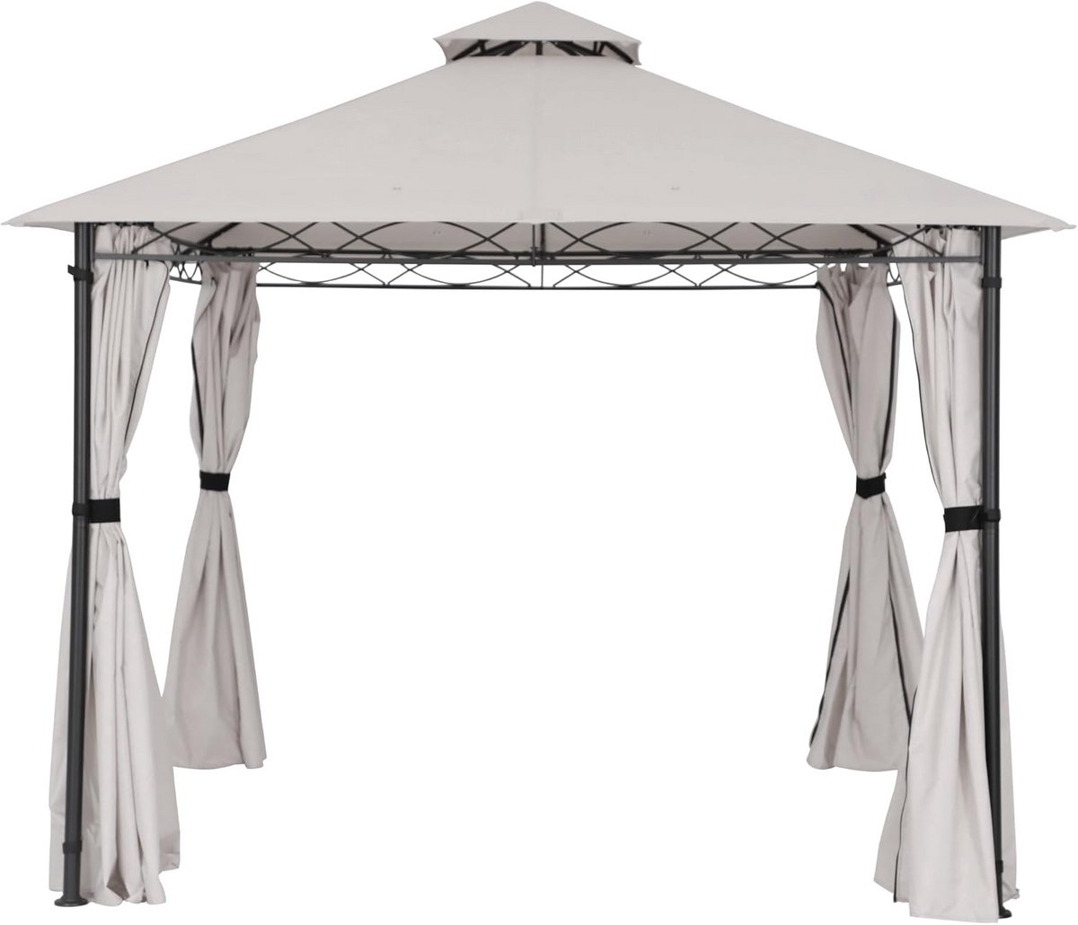 Tuinpaviljoen 3x3m Waterdicht met Gordijnen - Stevige Partytent voor Tuin en Camping