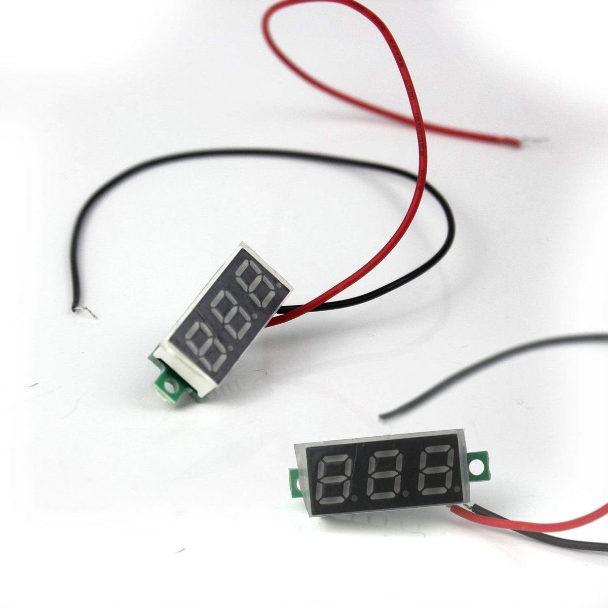 4-Pack Digitale Mini Voltmeter DC 2.5V-30V Spanningsmeter 0.28 Inch LED Display - 4 Kleuren