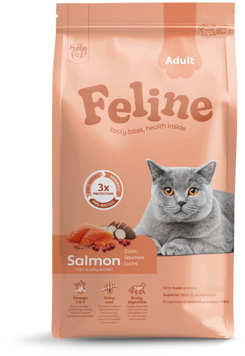 HobbyFirst Feline HobbyFirst Feline Kattenvoer Droog Adult Zalm - 1,5 kg