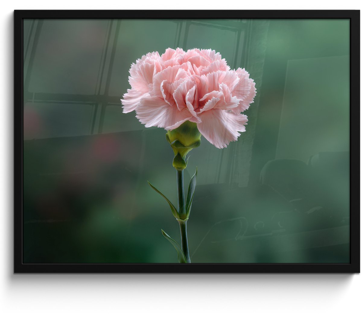 FrameYourWall Poster in lijst - Fotolijst 70x50 cm - Posters - Anjer - Roze - Bloemblaadjes - Posterlijst zwart - Decoratie - Wanddecoratie woonkamer - Muurdecoratie slaapkamer