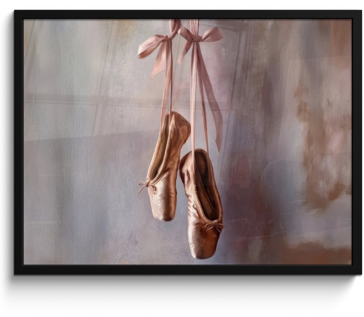 FrameYourWall Poster in lijst - Fotolijst 70x50 cm - Posters - Balletschoenen - Satijn - Aardetinten - Posterlijst zwart - Decoratie - Wanddecoratie woonkamer - Muurdecoratie slaapkamer