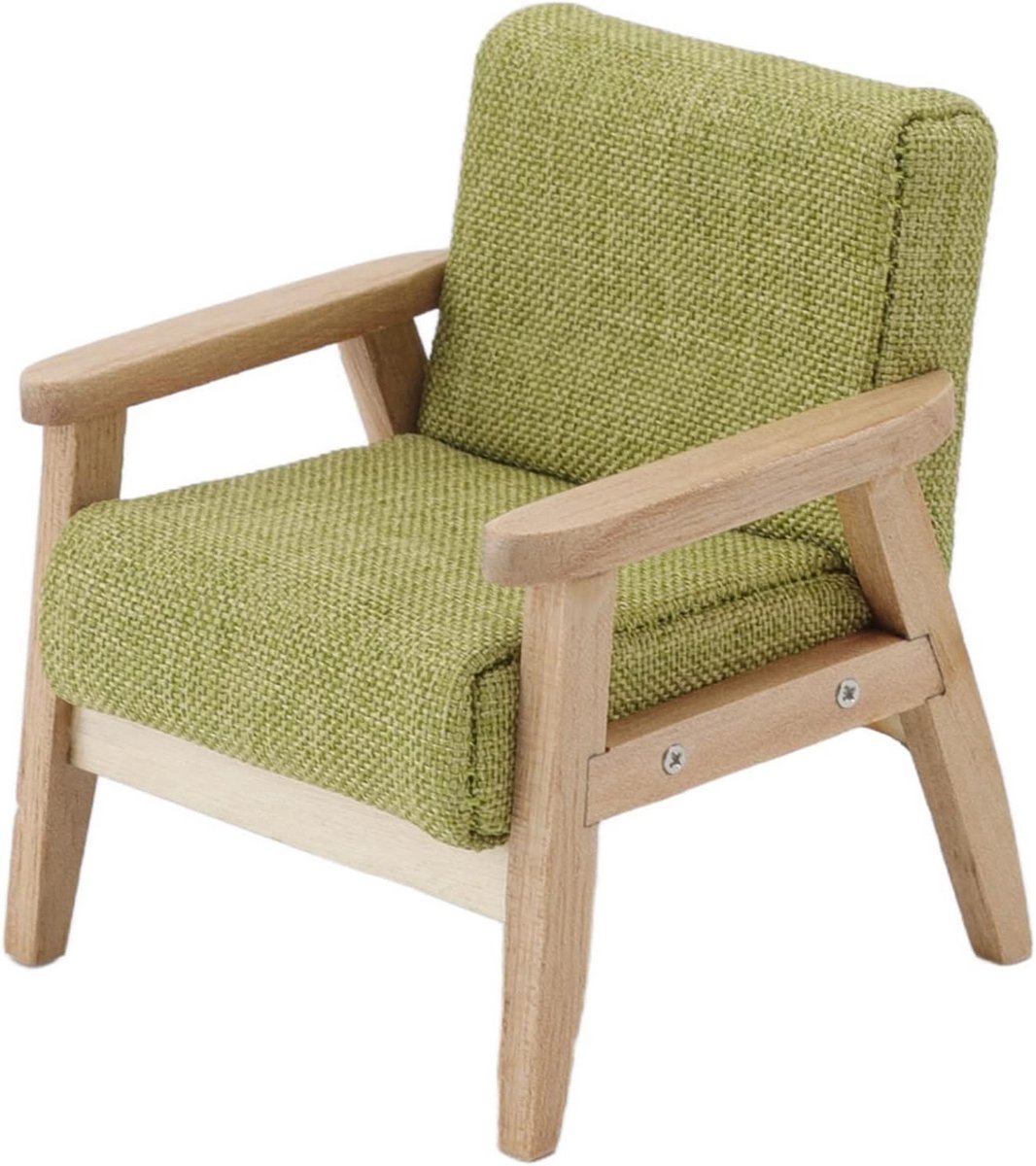 Miniatuur Poppenhuis Fauteuil 1:12 Woonkamer Bank - Japanse Stijl Graszout Groen