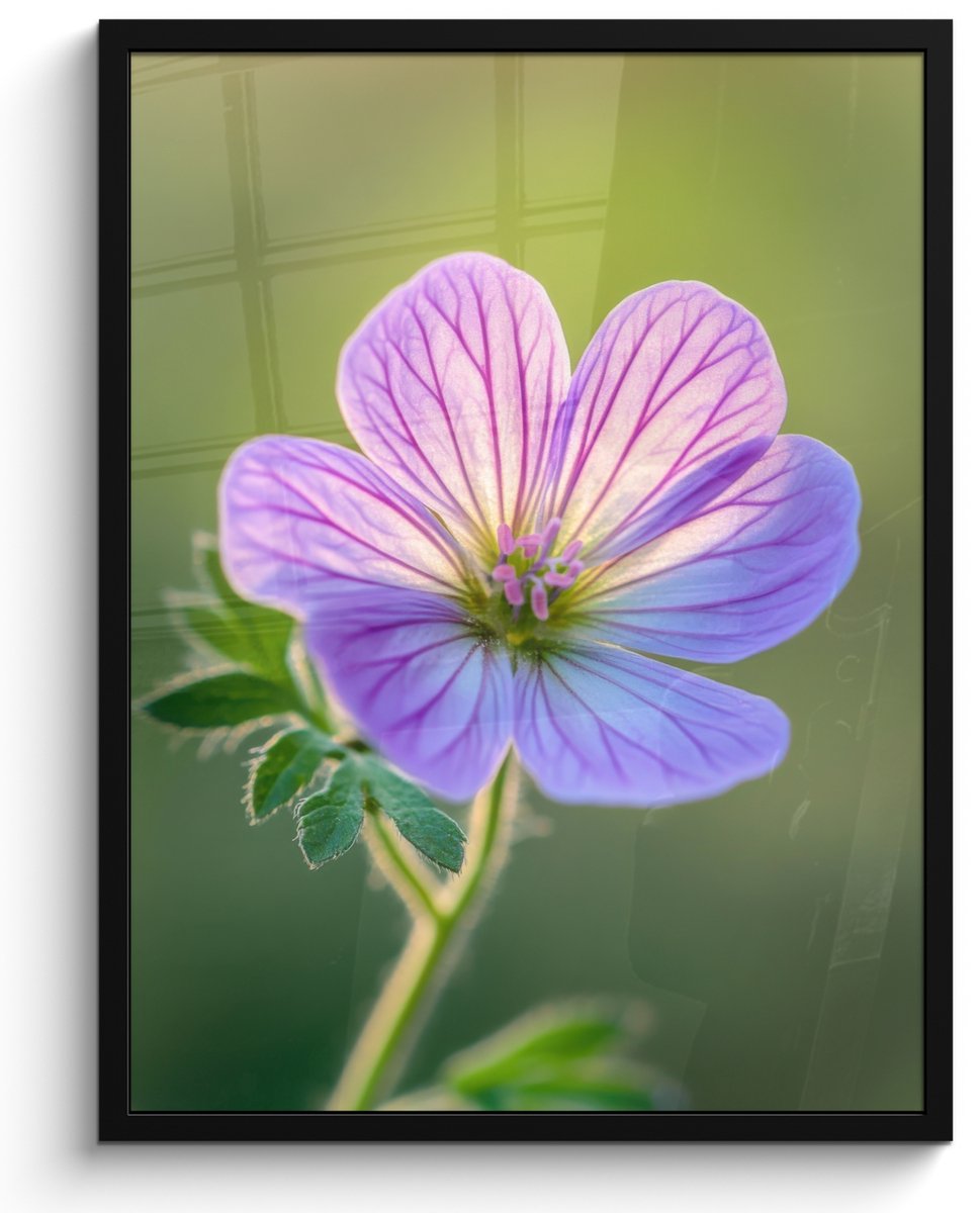 FrameYourWall Poster in lijst - Fotolijst 50x70 cm - Posters - Bloem - Close up - Paars - Posterlijst zwart - Decoratie - Wanddecoratie woonkamer - Muurdecoratie slaapkamer