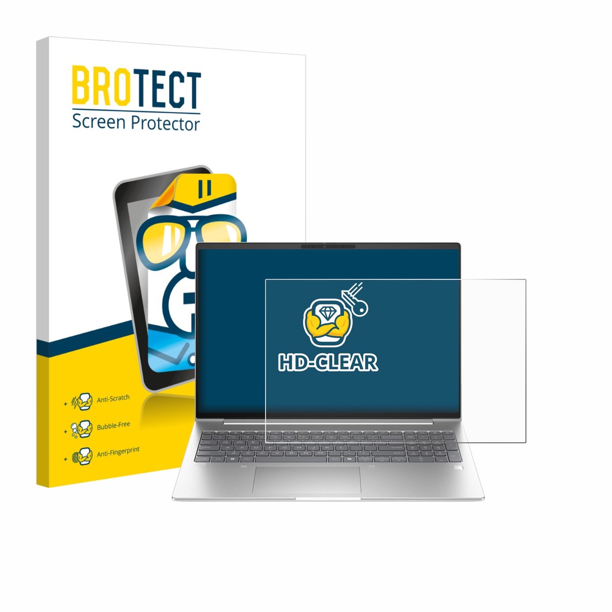 BROTECT - Screenprotector voor HP EliteBook 6 G1a 16" - Folie Beschermfolie transparant
