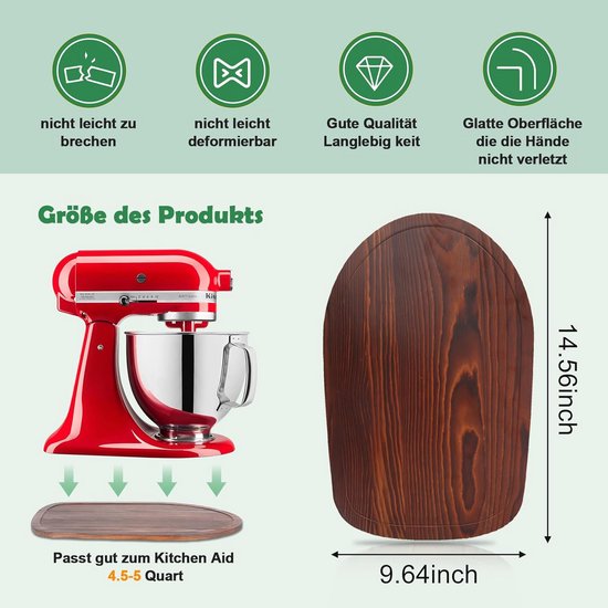 Verrijdbare Onderplaat voor Keukenmachine 4,5-5 Qt - Bamboe Schuifplaat van Nifty Solutions. — afbeelding 5