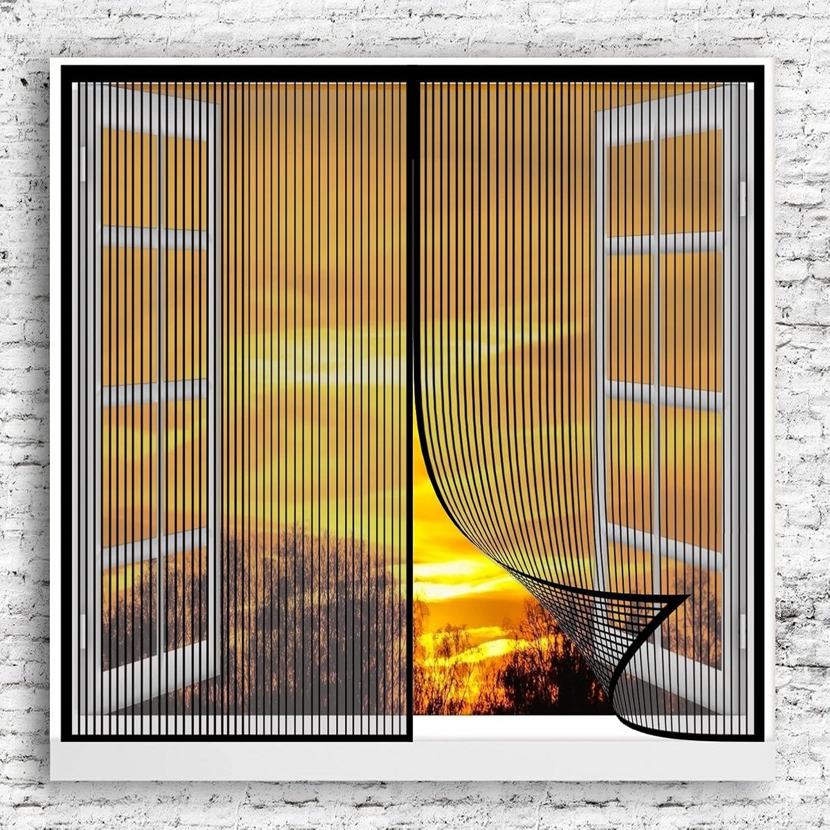 Magnetische Hordeur 100x135cm Zwart voor Binnendeur en Tuindeur - Automatisch Sluitend