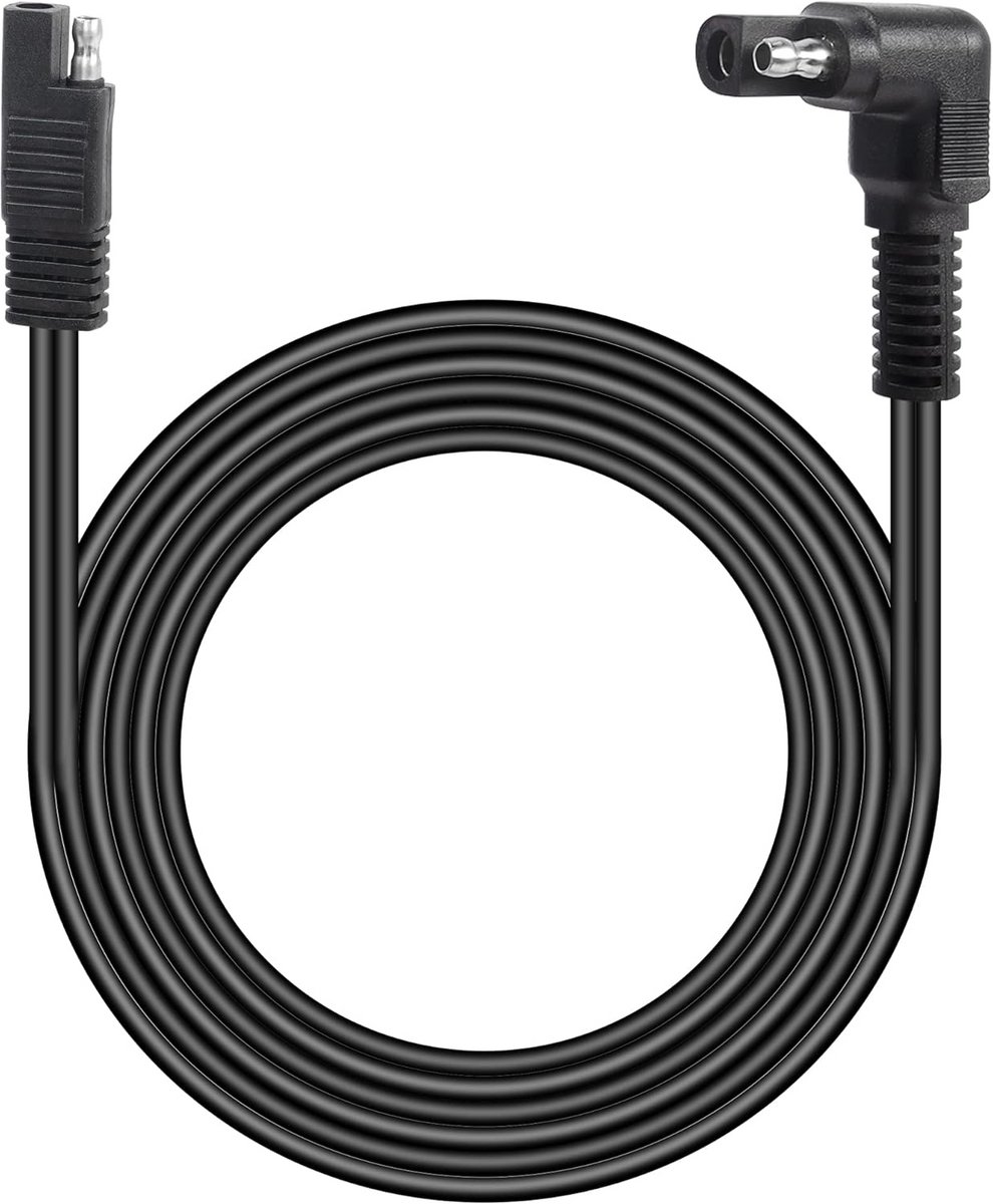 SAE Verlengkabel 90 Graden 12AWG 2-Pins Snelkoppeling voor Accu, Zonnepaneel en Voertuigen