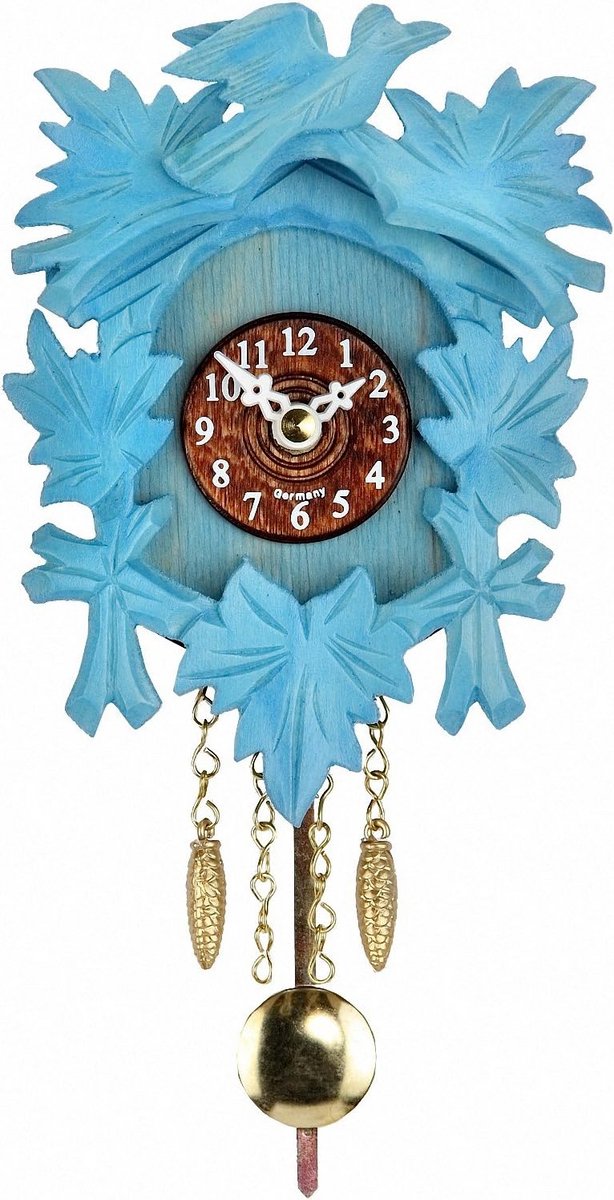 Wandklok Koekoeksklok met Kwartsuurwerk en Snoekroep Blauw
