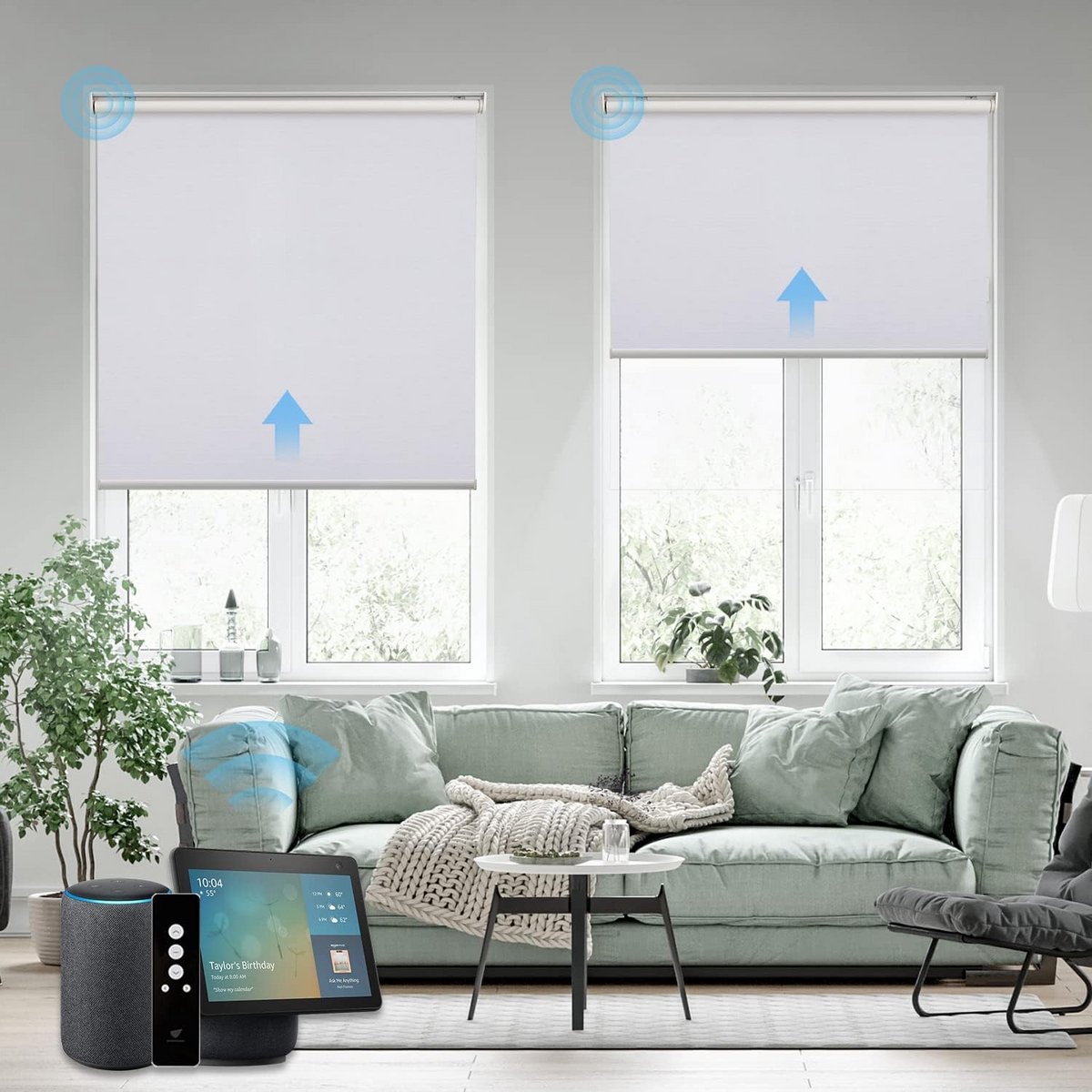 Gemotoriseerde Rolgordijnen 100% Verduisterend Zigbee Motor Alexa 100x72 cm