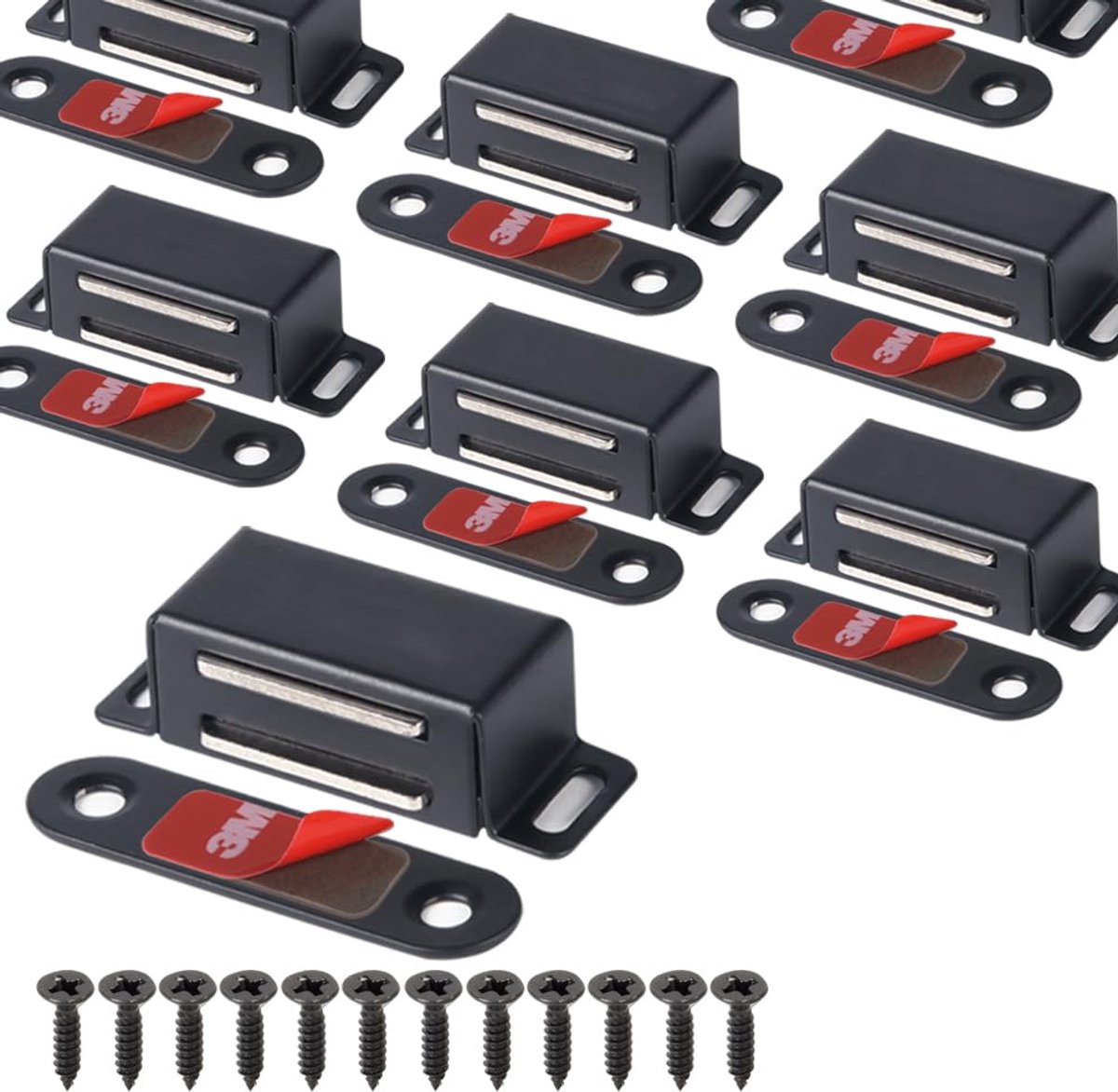 Deurmagneet - Magneetsluiting voor Kast en Deur - Magneetsnapper - Deursluiter - Deurvanger - 8 Stuks - Zwart - van Imperatoris