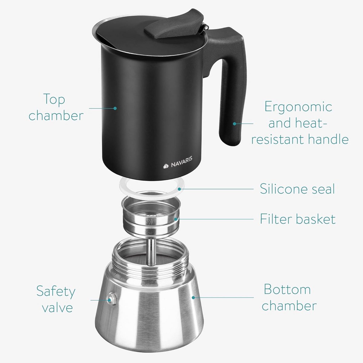 Moka Express voor 6 Kopjes - Koffiezetter voor Alle Warmtebronnen