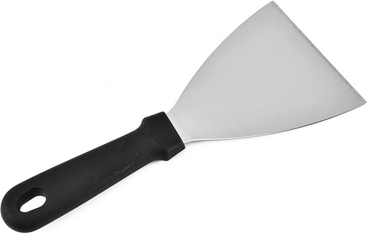 Roestvrijstalen driehoekige spatel met slanke rand voor grillen en Westerse gerechten