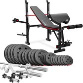 Hop-Sport HS-1055 – Halterbank Set – 106 kg – Inklapbaar – met SZ Stang