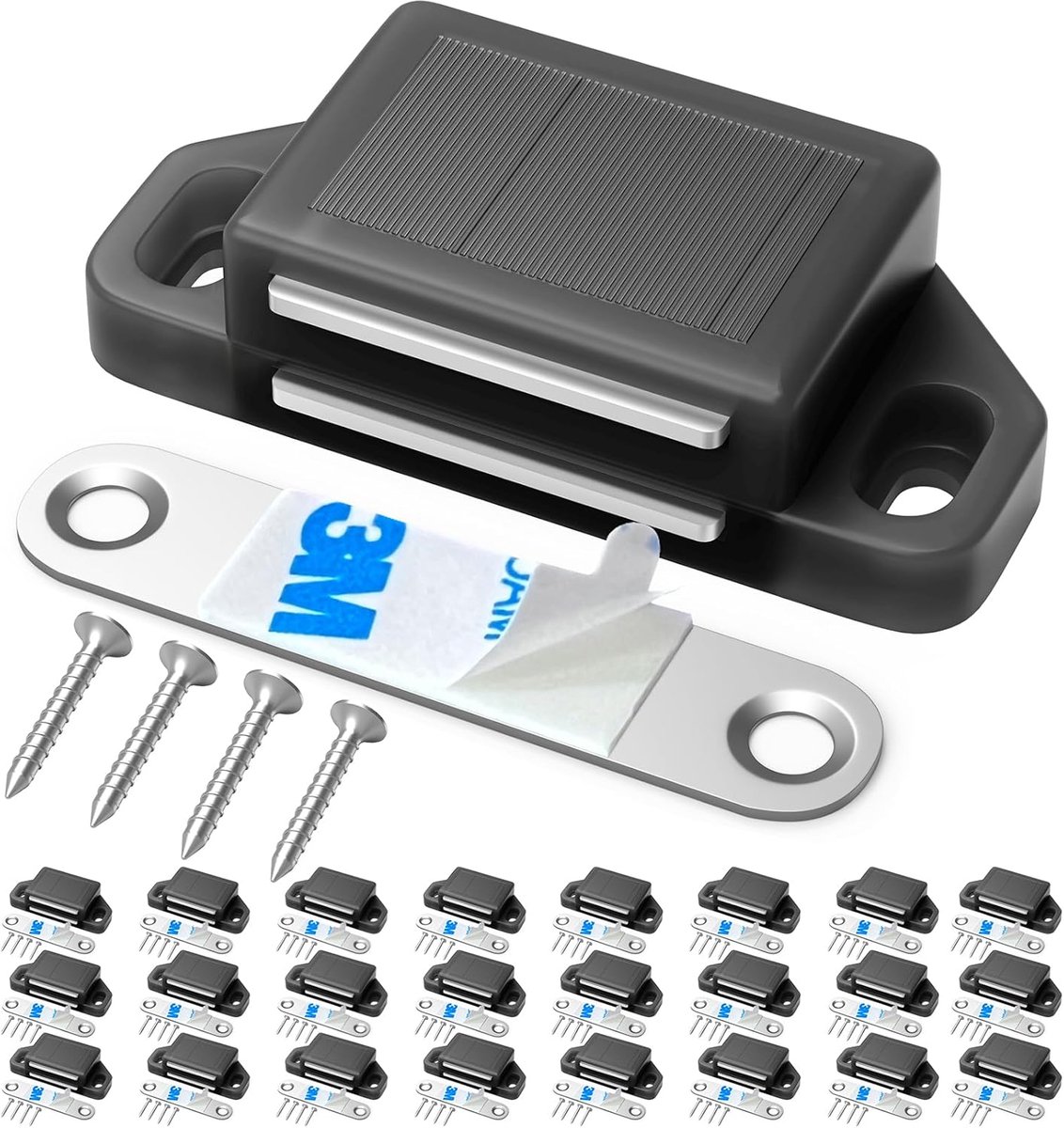Deurmagneet - Magneetsluiting voor Kast en Deur - Magneetsnapper - Deursluiter - Deurvanger - 24 Stuks - zwart - van Imperatoris