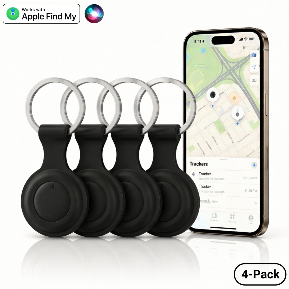 Qomfort EasyTag GPS Tracker - Locatie Tag voor Sleutels, Fiets, Auto, Kat, Hond & Kind - Sleutelhanger - Bluetooth Bagage & Koffer Tracker geschikt voor IOS - Sleutelvinder - Keyfinder