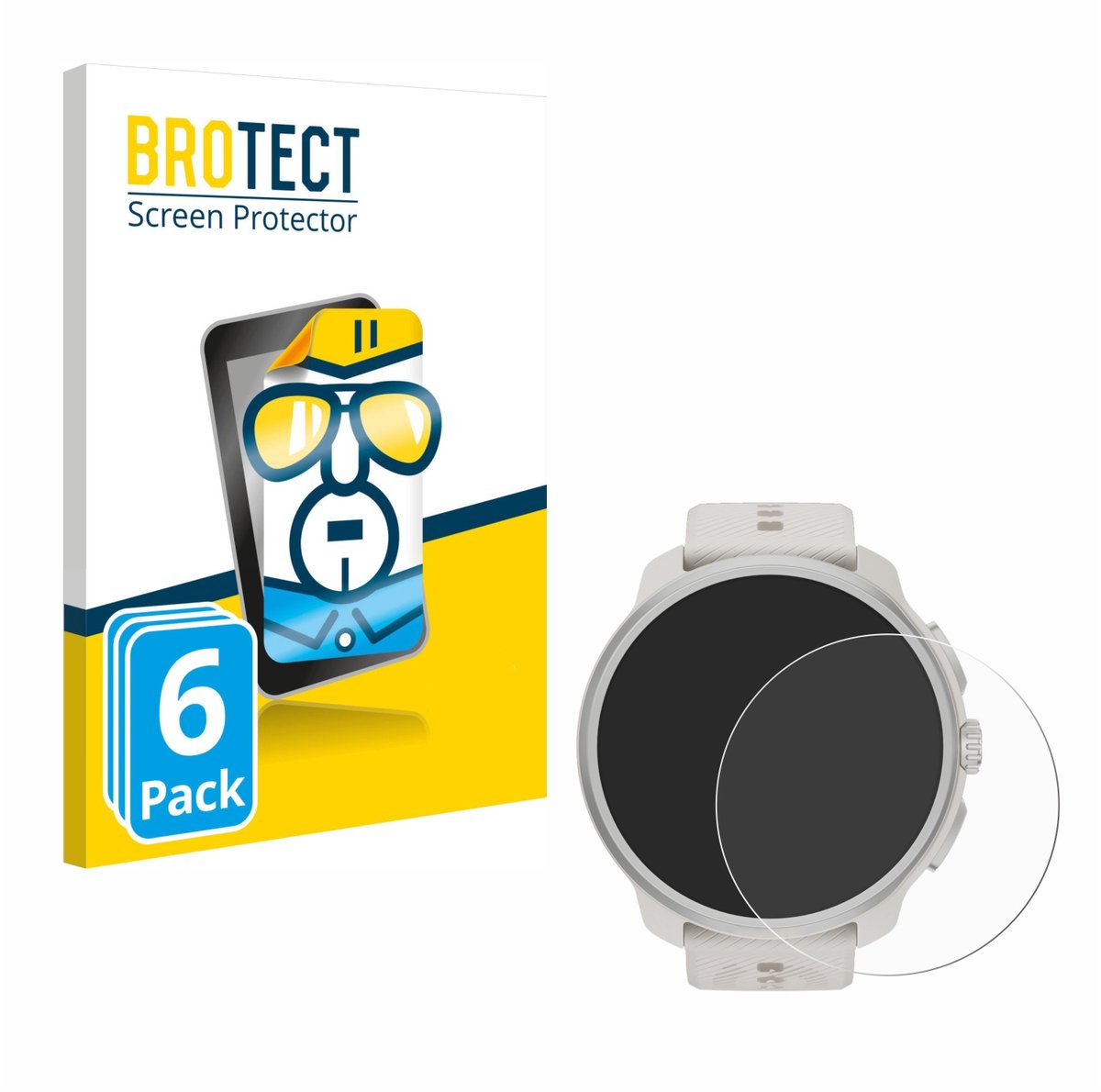 BROTECT - Screenprotector voor Suunto Race 2 - Folie Beschermfolie transparant 6 Stuks