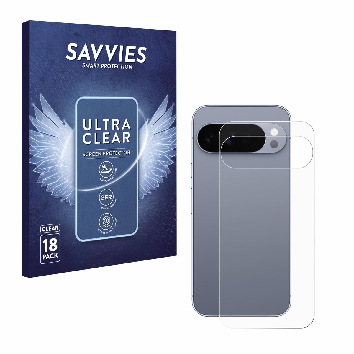 Savvies - Screenprotector voor Google Pixel 10 Pro XL (Achterkant) - Folie Beschermfolie transparant 18 Stuks