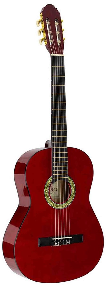 A. Martinez MTC-080/R 4/4 klassieke gitaar dark red transparent met truss rod