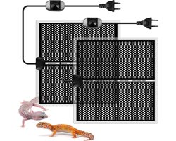 2x Reptielen Verwarmingsmat 14W Terrarium Warmtemat voor Schildpadden Slangen Hagedissen