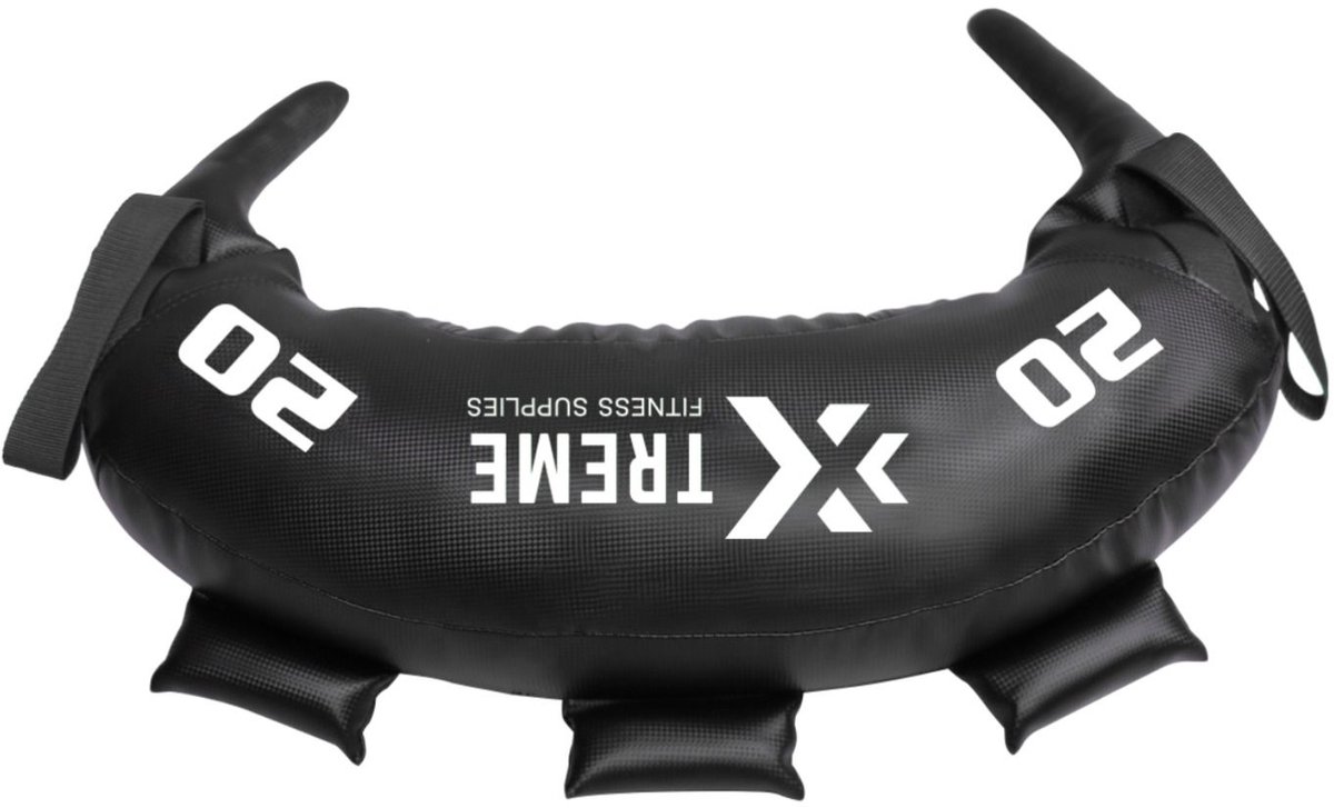 Xtreme Fitness Premium Bulgarian Bag 20 KG - Zwart Wit – Powerbag – Sandbag – Gewichtzak – Zandzak – Weightbag – Hyrox Training – Krachttraining – Crossfit – Home Gym