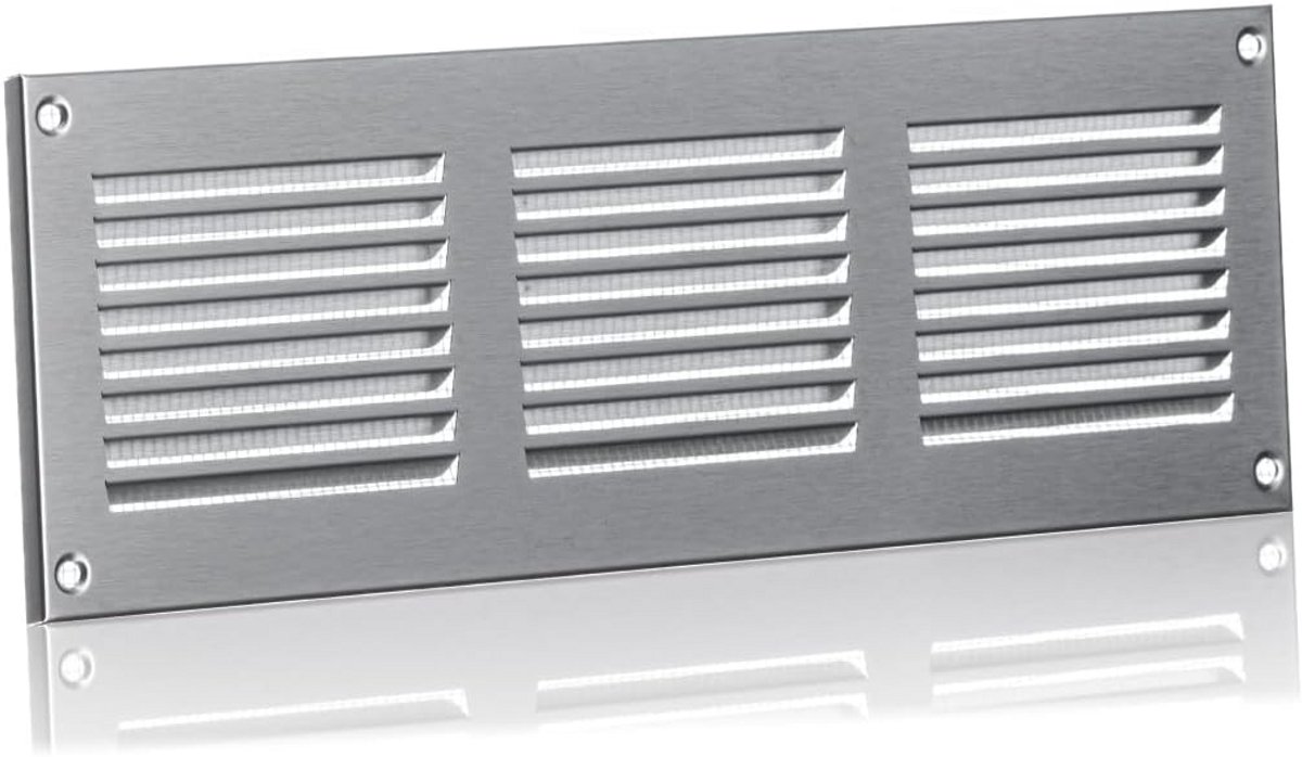 Metalen Ventilatierooster 300x100mm met Insectenhor voor Ventilatie