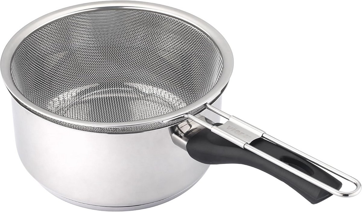 Kleine Frituurpan met Mandje 18 cm RVS voor Inductie