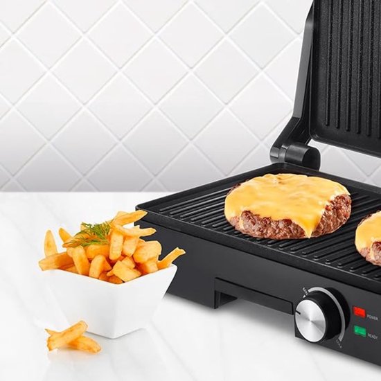 Florixa® Contactgrill Met Uitneembare Platen - Contactgrill - Multi Grill - Zwart - 31cm x 16cm x 36cm — afbeelding 4