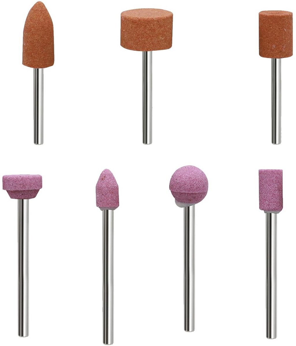 Slijppunten Set - Slijpkop Korund - Metaal Bewerken - 42 Delige Set - 3 mm Schacht - Grijs