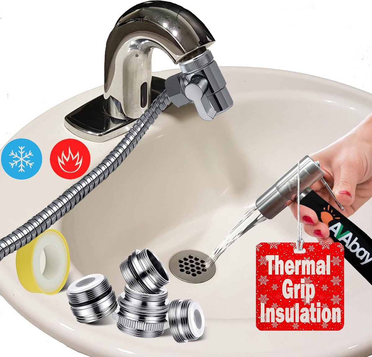 Handdouche voor Toilet met Warm en Koud Water Aansluiting voor Persoonlijke en Luier Hygiëne
