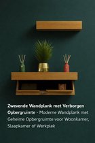 Zwevende Wandplank met Geheime Opbergruimte – Houten Wandplank met Verborgen Vak en RFID – 60 cm – Voor Woonkamer, Slaapkamer en Werkplek