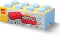 Emballage de brique de rangement LEGO 8 tenons, avec une boîte de rangement rouge contenant des blocs Lego et une corde à sauter.