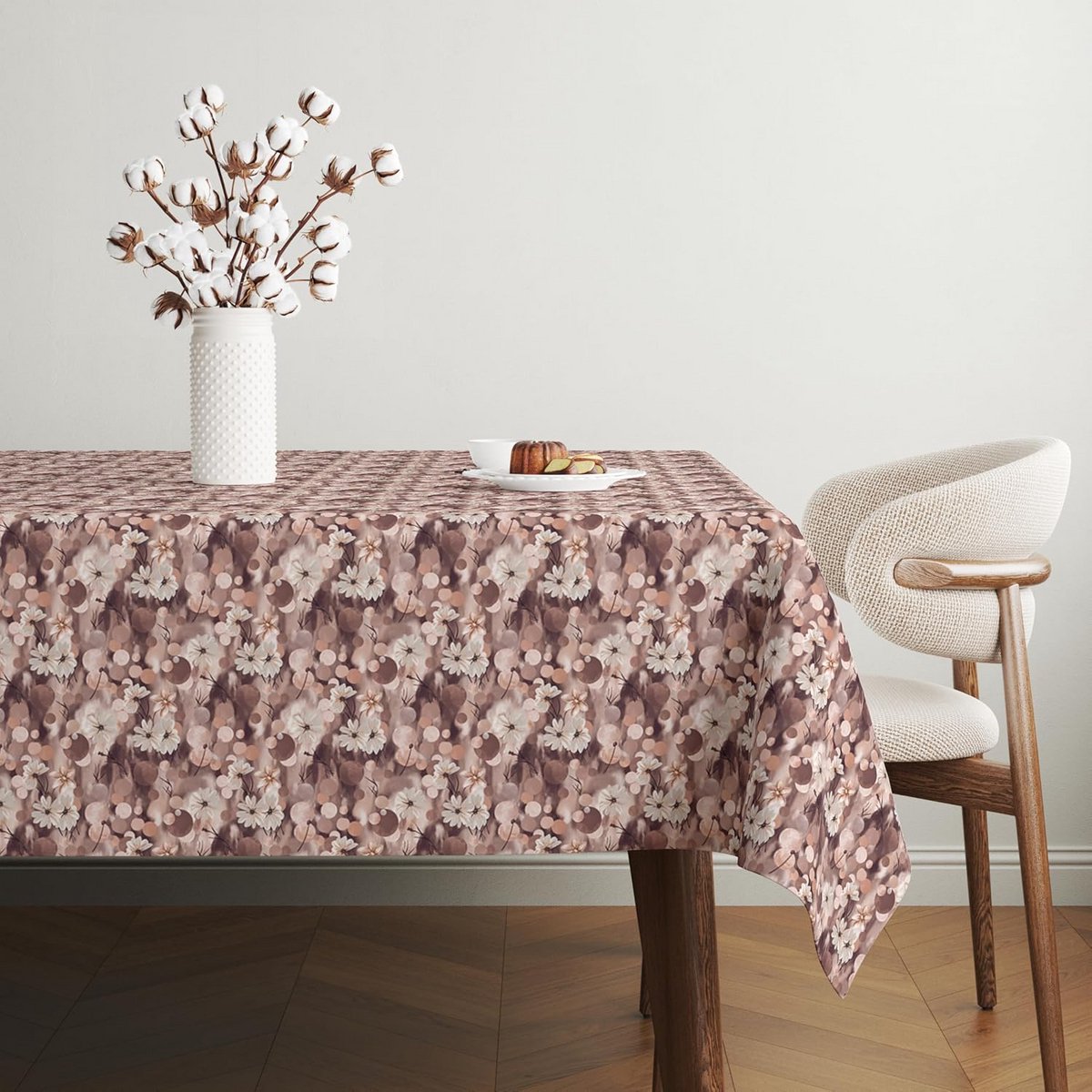Olieverf tafelkleed rechthoekig bruin 250 x 140 cm vuilafstotend