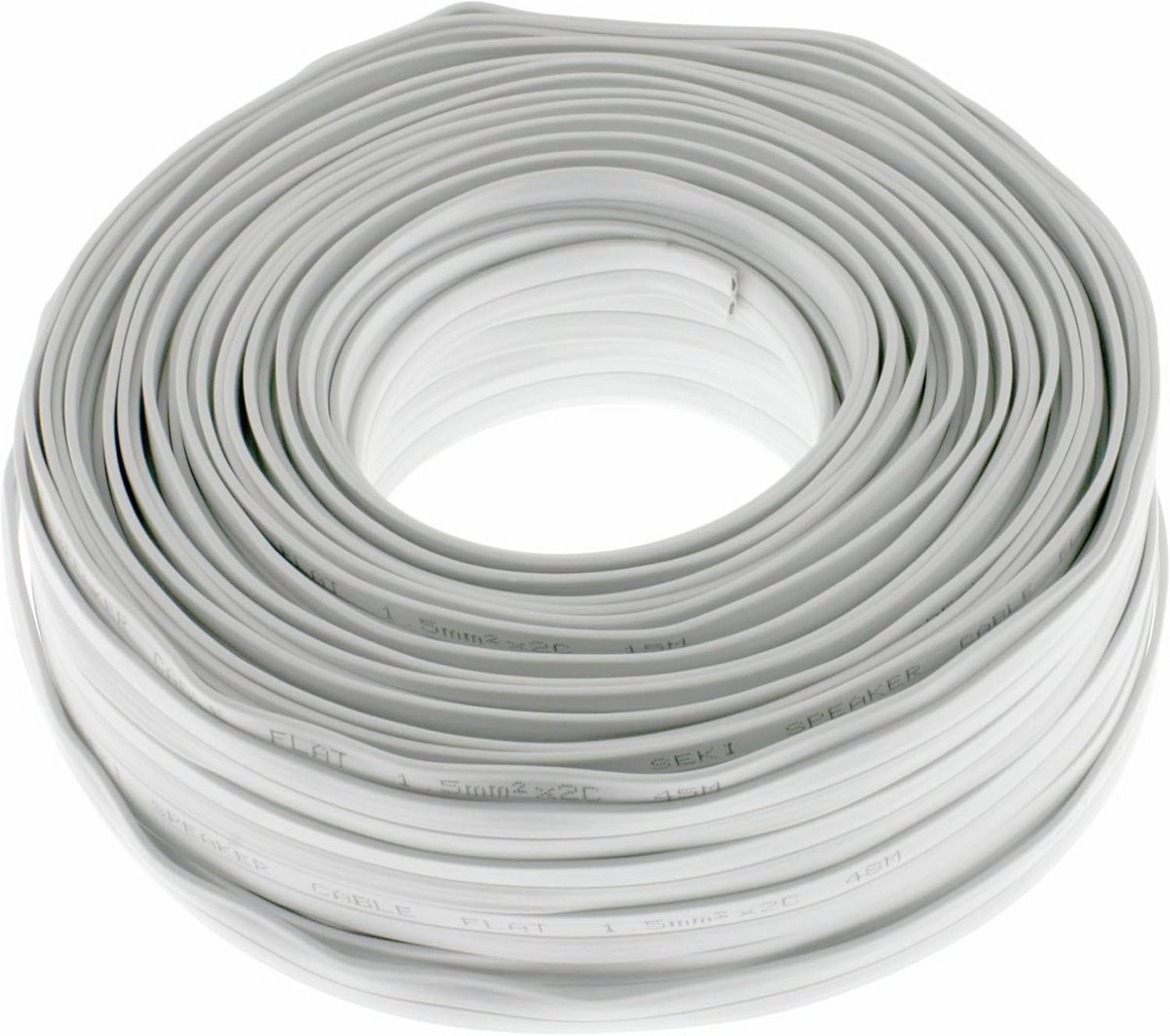 Platte luidsprekerkabel 50 meter - 2x1,5mm² CCA - Dunne audiokabel voor installatie
