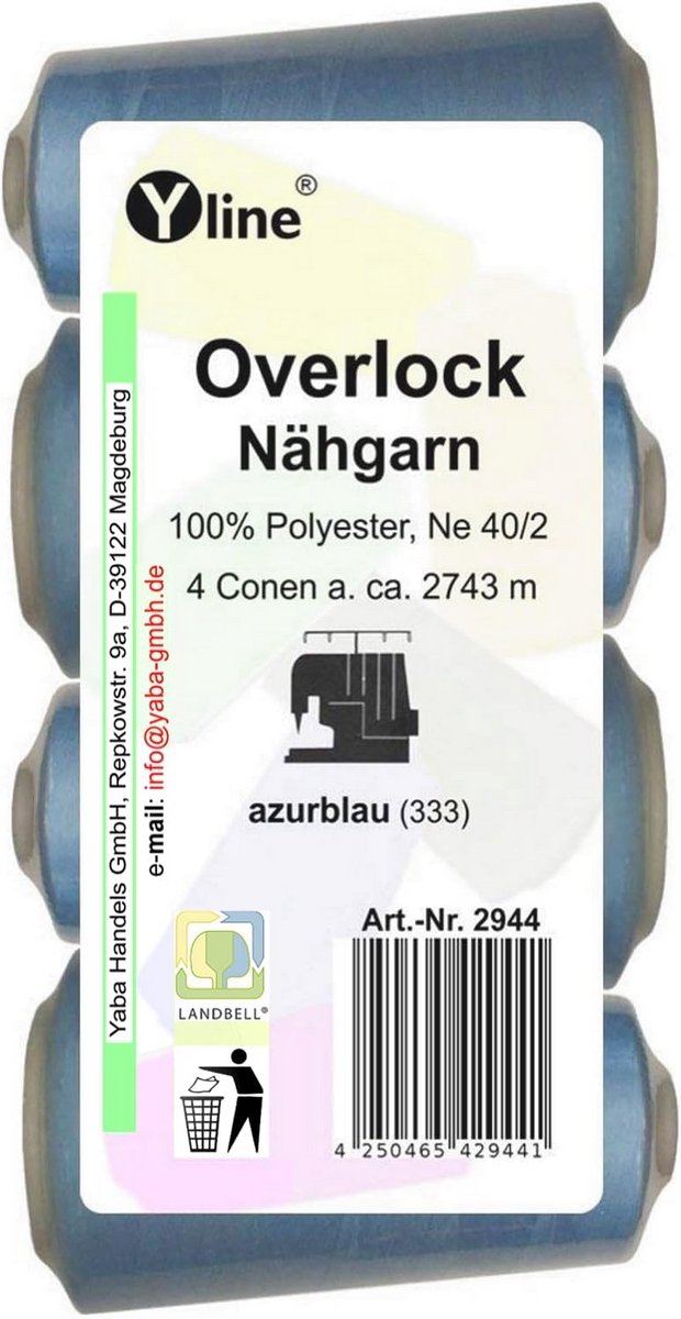4 Stuks Lockmachine Garenset - Robuust Polyester Naaigaren Blauw