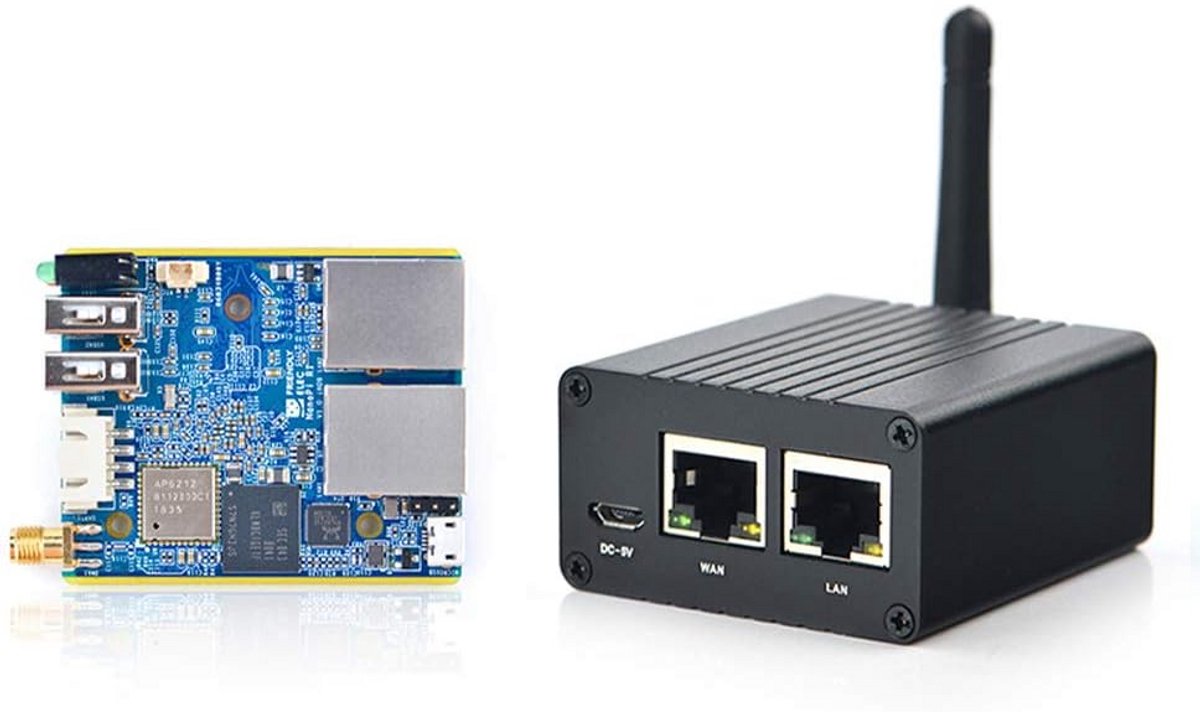 Mini Router SBC met Allwinner H3, 1GB RAM, Dual Ethernet, WiFi & Bluetooth - OpenWRT Compatibel