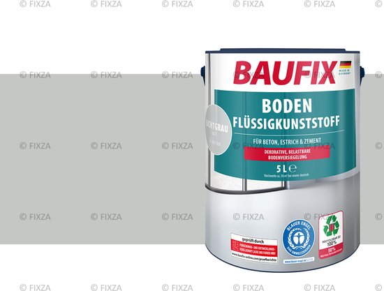 BAUFIX Vloercoating – Lichtgrijs – Mat 5L – Watergedragen Betonverf voor Binnen & Buiten – Slijtvaste Vloerverf voor Bijkeuken, Kelder en Balkon