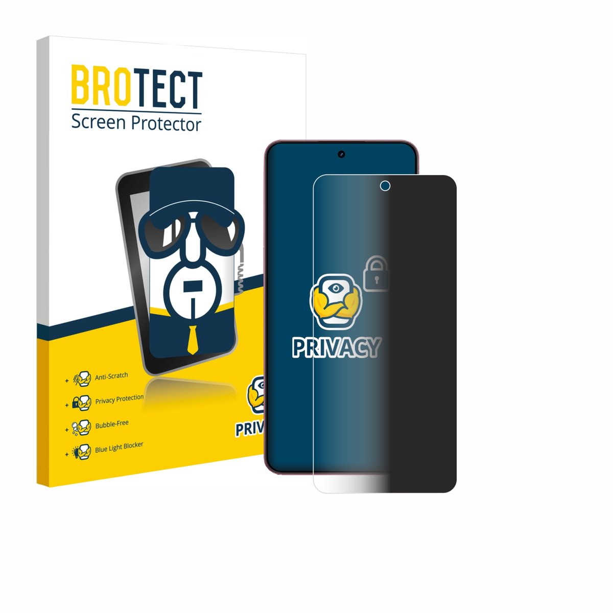 BROTECT - privacy screenprotector voor realme P4 5G - Folie Beschermfolie Blauwlichtfilter
