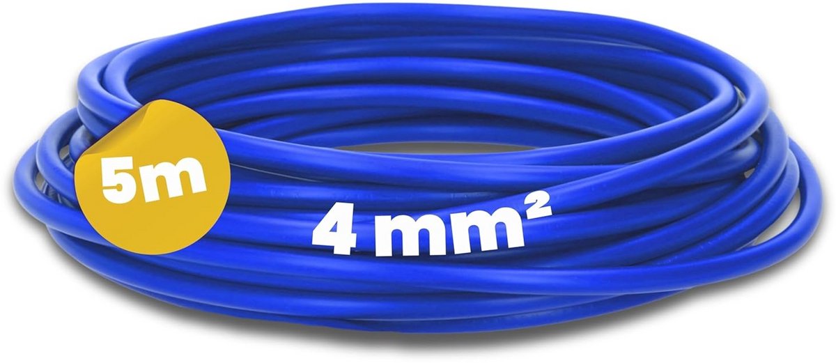 5 meter flexibele installatiedraad 4 mm² donkerblauw H07V-K voor schakelkast