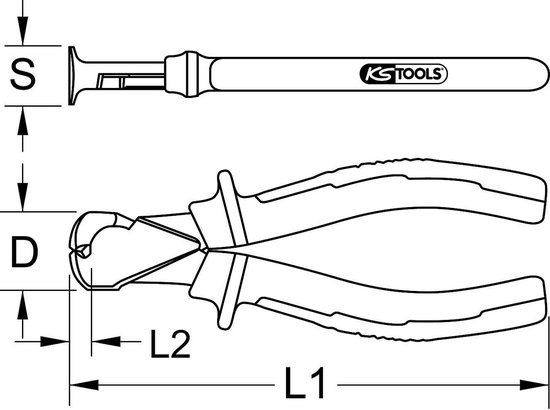 Kopkniptang 165mm Professioneel handgereedschap — afbeelding 2