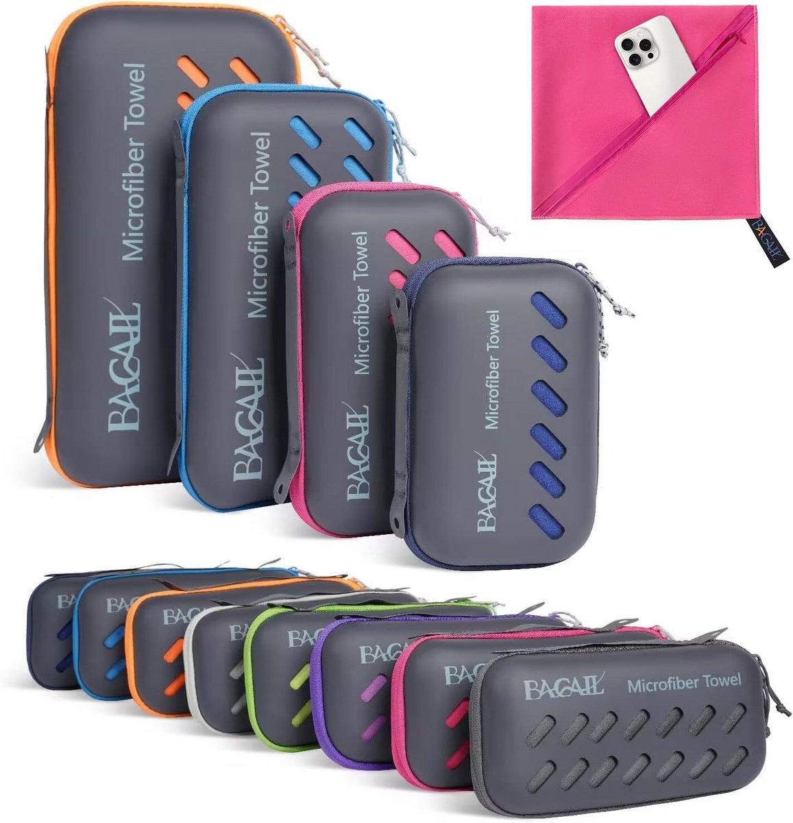 Microvezel Reishanddoek - Sneldrogend, Superabsorberend, Ultra Compact voor Kamperen, Zwemmen, Sport en Yoga
