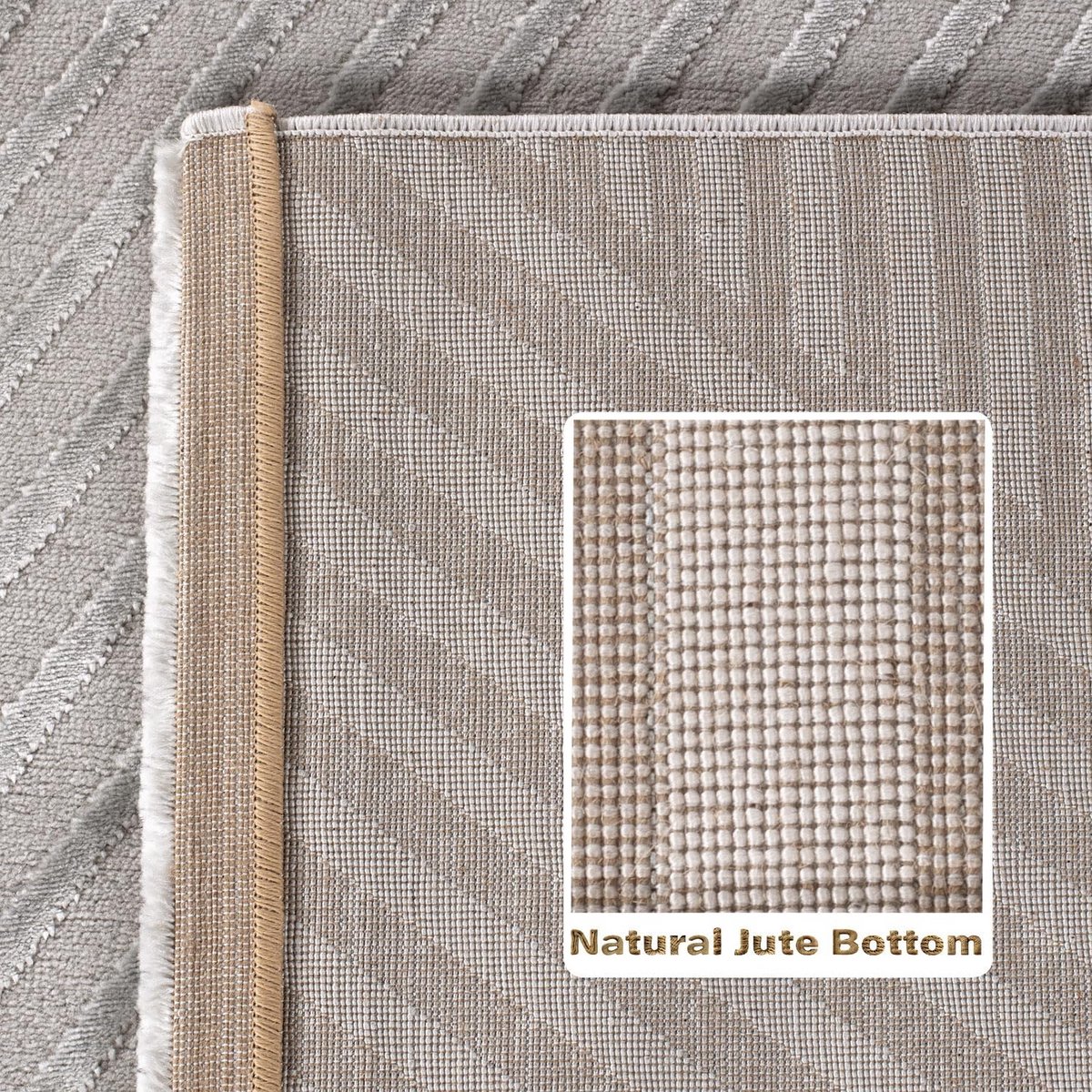 Laagpolig tapijt 160 x 230 cm grijs Scandinavische stijl 3D-effect boho zacht wasbaar voor