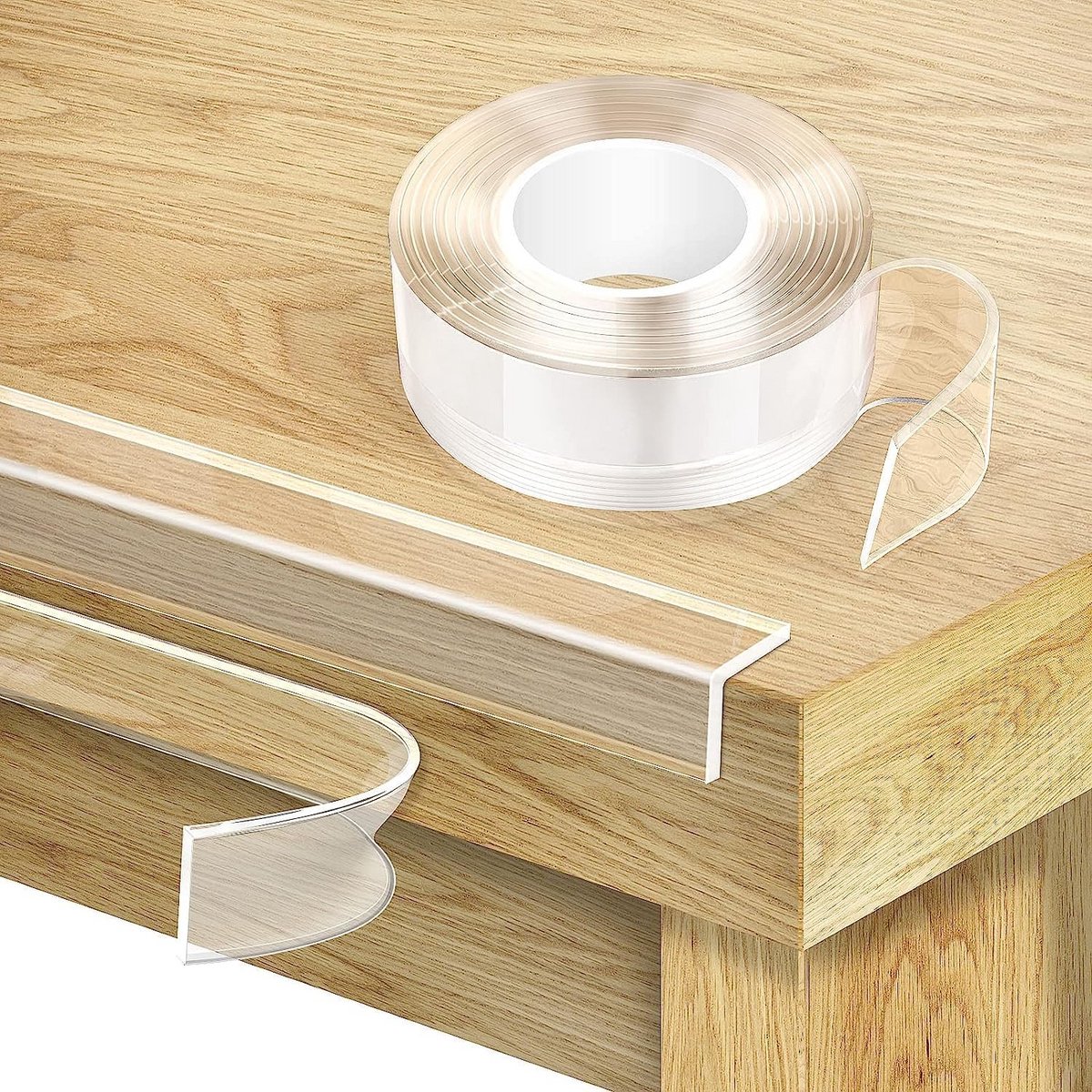 Transparante Edge Protector voor Tafelhoeken - 2m Babyproofing Hoekbeschermer met Extra Bred Nano Tape